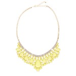 ‘Maryana’ Yellow Teardrop Pave Collar Statement Necklace